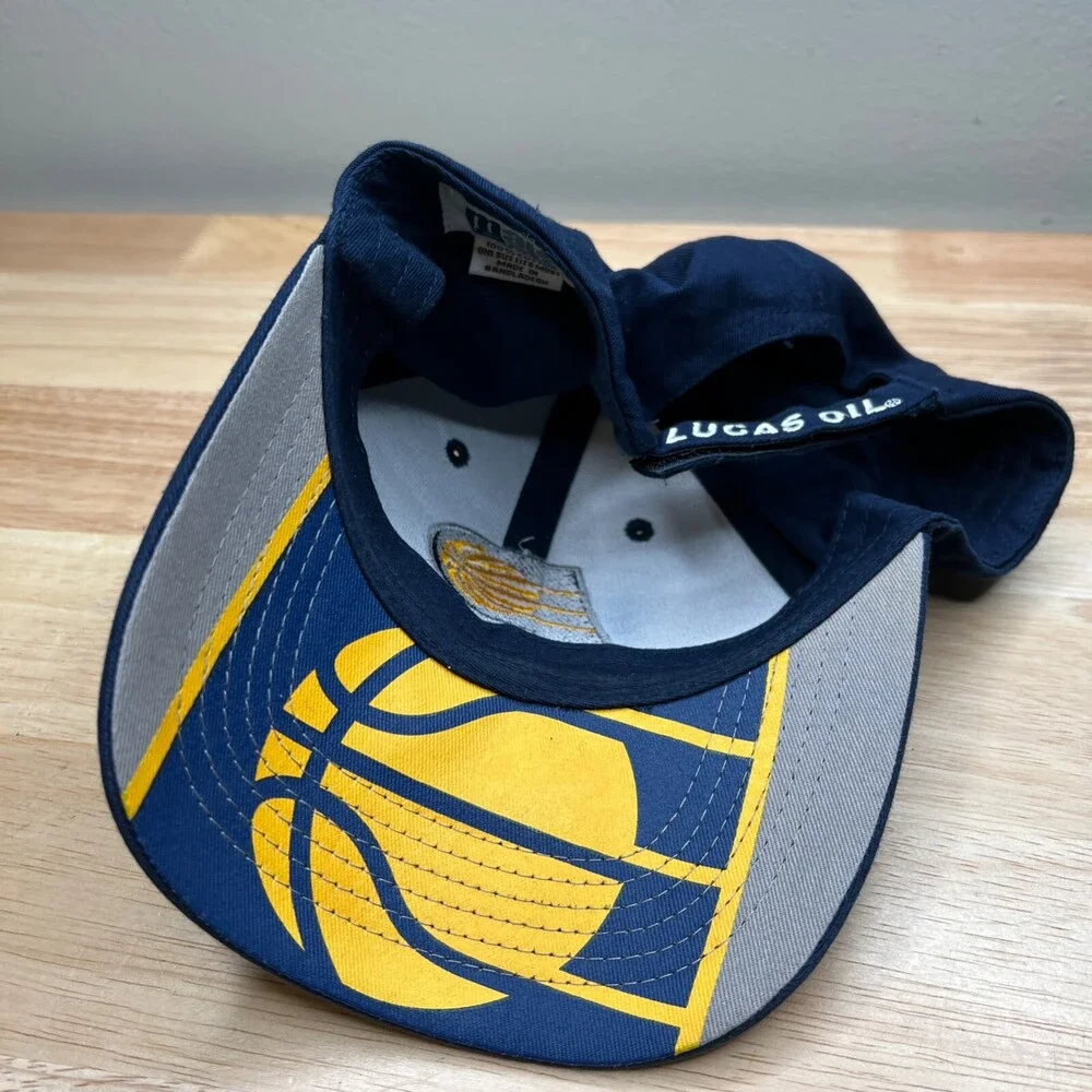 Indiana Pacers Strapback Hat Mens‎ Blue Baseball Cap Embroidered Logo NBA